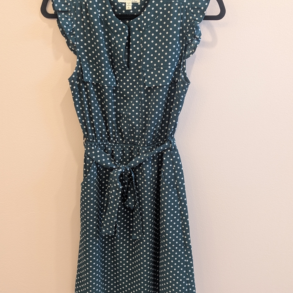 Polka Dot Sleeveless Dress - Green